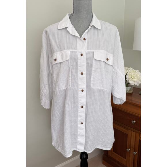 Everlane The Cotton Tourist Shirt Button Down White Oversized Women's Size M - Picture 5 of 12